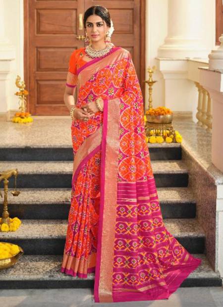 Dark Pink Colour Fancy Festive Wear Designer Heavy Patola Silk Saree Collection 53709